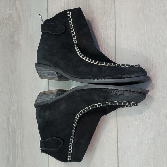 Anthropologie Antelope Womens WhipstitchSuede Ankle Boots shoes sz 39/9 - Picture 9 of 14